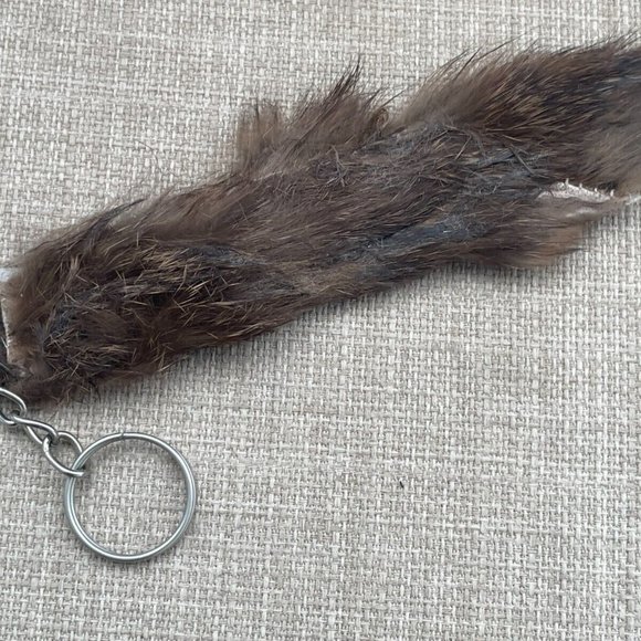 Real Fur Keys Holder Brown Fur Keychain handmade Key ring - Picture 5 of 8